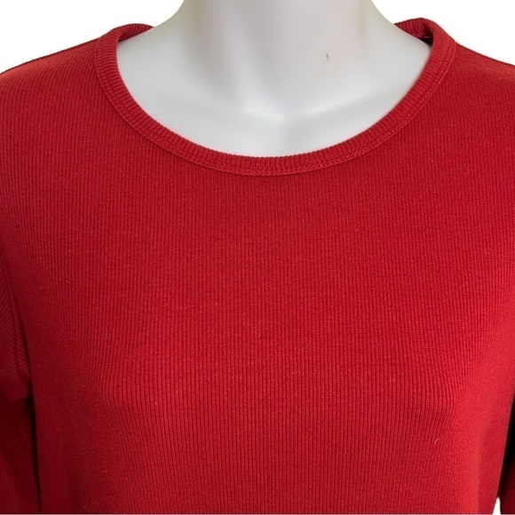 Aritzia Wilfred Free Red Long Sleeve Ribbed Knit Dress - Picture 2 of 7